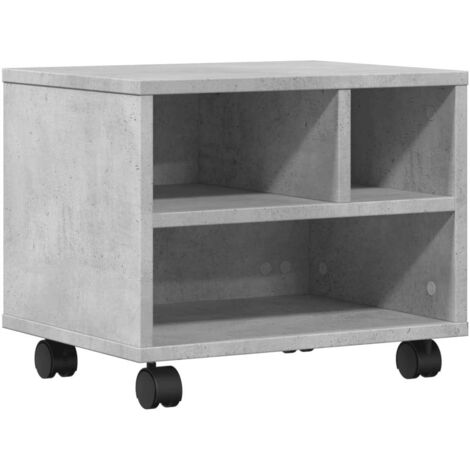 Printer Stand with Wheels Concrete Grey 41x32x34,5 cm vidaXL