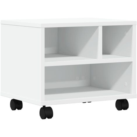 Printer Stand with Wheels White 41x32x34,5 cm vidaXL