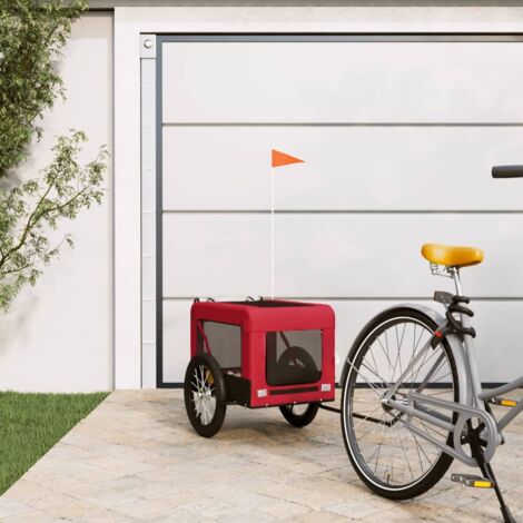 Pet Bike Trailer Red and Black Oxford Fabric&Iron vidaXL