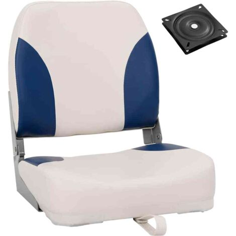 Foldable Boat Seat 1 Set with Blue-white Pillow vidaXL