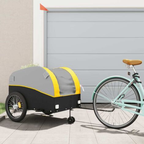 Bike Trailer Black and Yellow 45 kg Iron vidaXL (1/5)