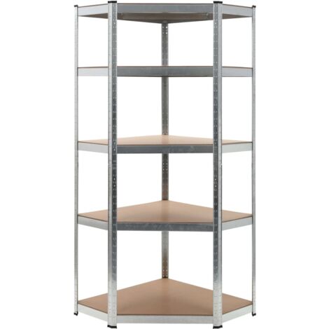 Storage Shelf Silver 75x75x180 cm Steel and MDF vidaXL