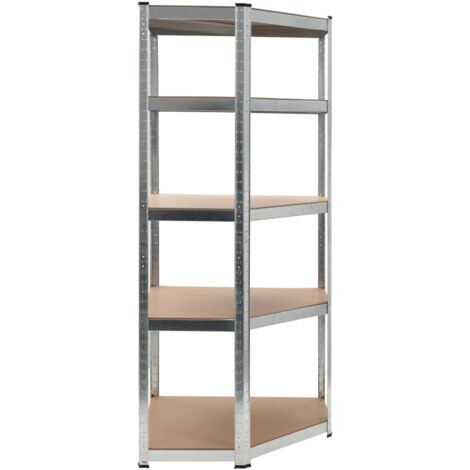 Storage Shelf Silver 75x75x180 cm Steel and MDF vidaXL