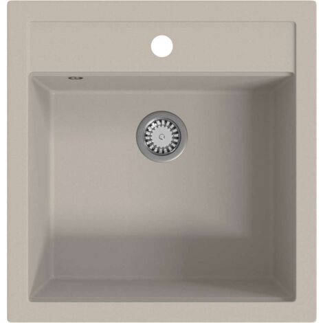 Granite Kitchen Sink Single Basin Beige vidaXL