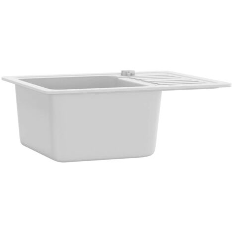 Granite Kitchen Sink Single Basin White vidaXL
