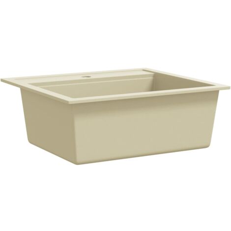 Granite Kitchen Sink Single Basin Beige vidaXL