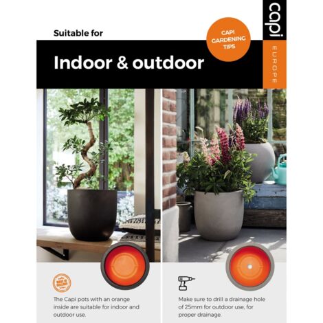 Vase Nature Rib Ball 40x32 cm Black KBLR270 Capi