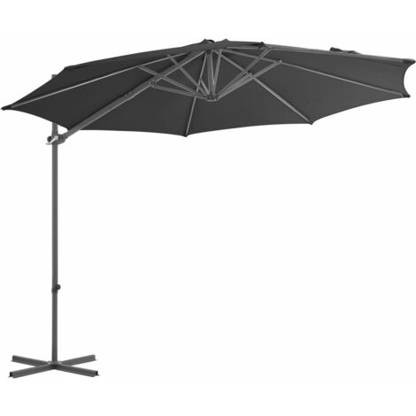 Cantilever Garden Parasol with Steel Pole Anthracite 300 cm vidaXL