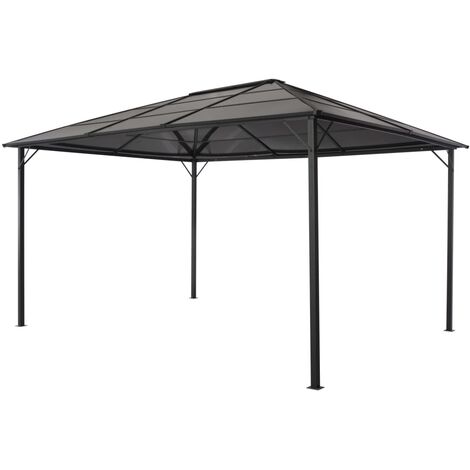 Gazebo with Roof Aluminium 4x3x2.6 m Black vidaXL