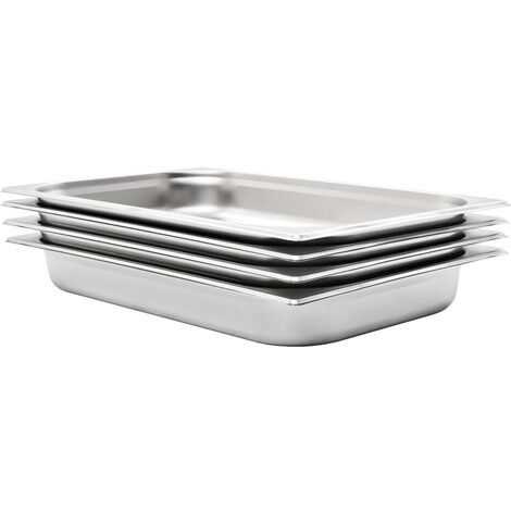Gastronorm Containers 4 pcs GN 1/1 65 mm Stainless Steel vidaXL