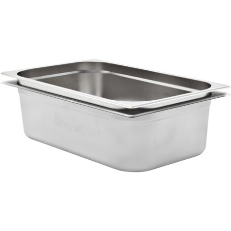 Gastronorm Containers 2 pcs GN 1/1 150 mm Stainless Steel vidaXL