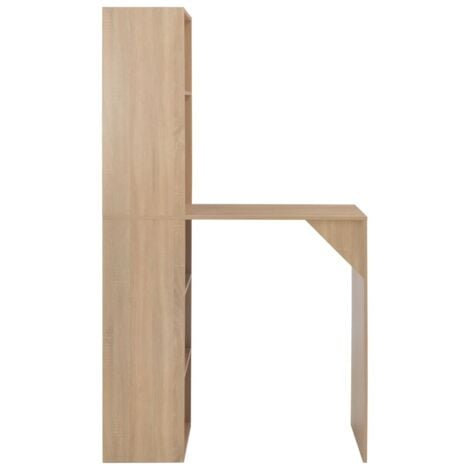 Bar Table with Cabinet Oak 115x59x200 cm vidaXL