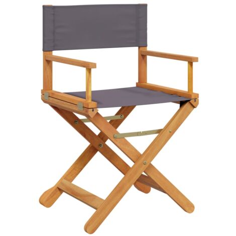 Folding Director Chairs 2 pcs Dark Grey Fabric vidaXL