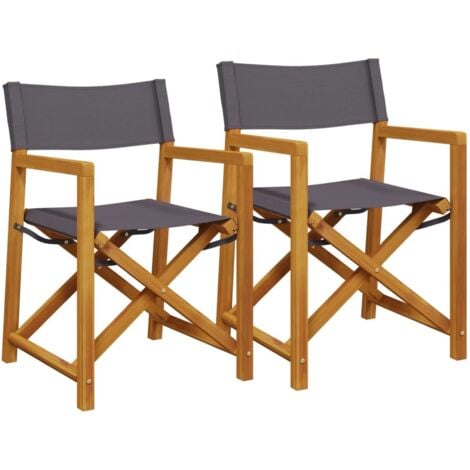 Folding Director Chairs 2 pcs Dark Grey Fabric vidaXL