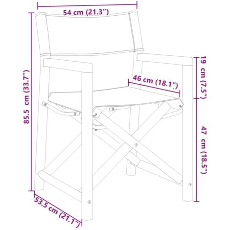 Folding Director Chairs 2 pcs Dark Grey Fabric vidaXL