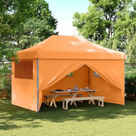 Foldable Party Tent Pop-Up with 4 Sidewalls Orange vidaXL