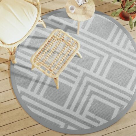 Outdoor Carpet ARAKIL Grey Ø160 cm PP vidaXL
