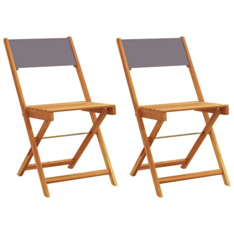 Bistro Chairs 2 pcs Anthracite Solid Wood Acacia and Fabric vidaXL
