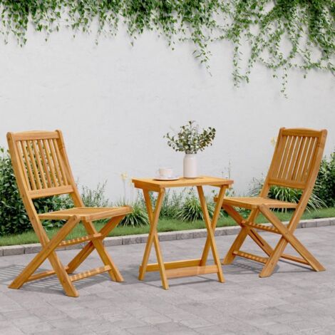 vidaXL 3 Piece Folding Garden Dining Set Solid Wood Acacia (1/5)