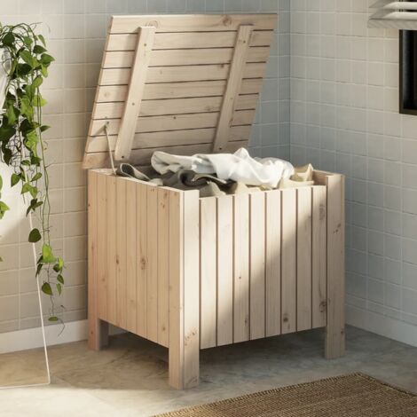 Storage Box with Lid RANA 60x49x54 cm Solid Wood Pine vidaXL (1/5)