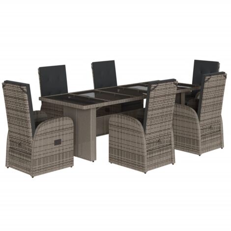 Garden Dining Set Grey PE Poly Rattan 6-seater vidaXL (1/5)