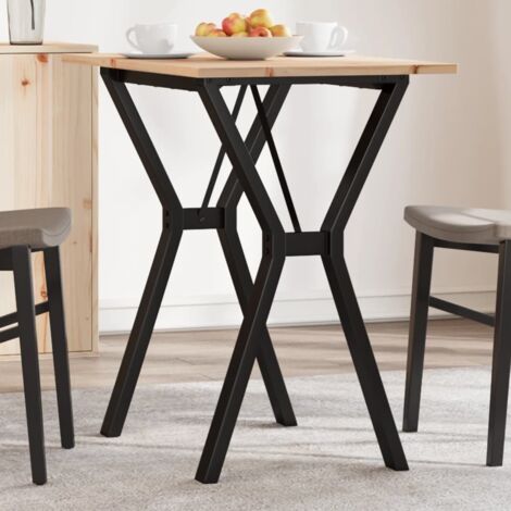 Dining Table Y-Frame 80x50x75 cm Solid Wood Pine and Steel vidaXL