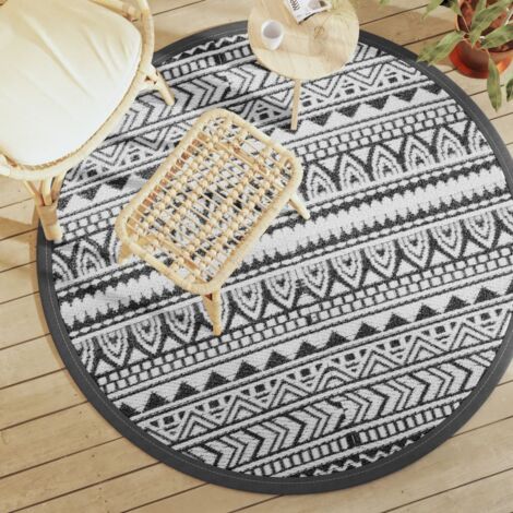 Outdoor Carpet ARAKIL Black Ø160 cm PP vidaXL