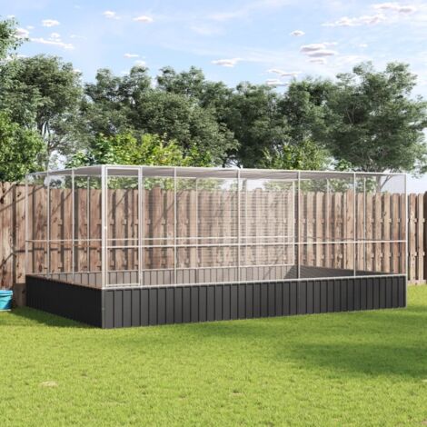 Aviary with Extension Silver 518x307x212 cm Steel vidaXL