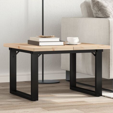 Coffee Table O-Frame 70x70x40.5 cm Solid Wood Pine and Steel vidaXL