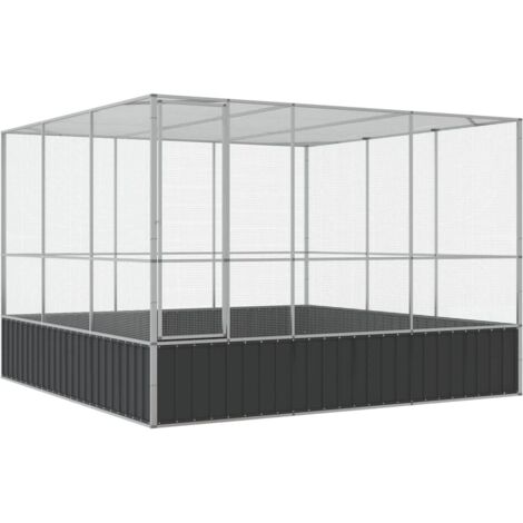 Aviary Silver 311x307x212 cm Steel vidaXL