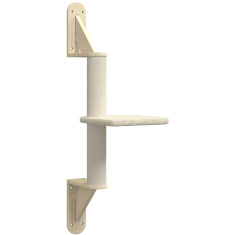Wall-mounted Cat Tree with Scratching Post Cream 85.5 cm vidaXL