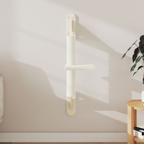 Wall-mounted Cat Tree with Scratching Post Cream 85.5 cm vidaXL