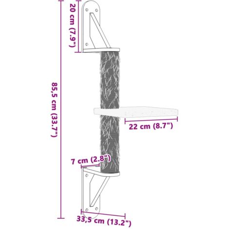 Wall-mounted Cat Tree with Scratching Post Cream 85.5 cm vidaXL