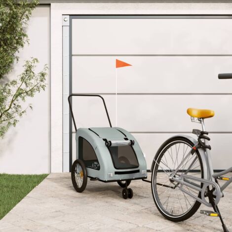 Pet Bike Trailer Grey Oxford Fabric and Iron vidaXL