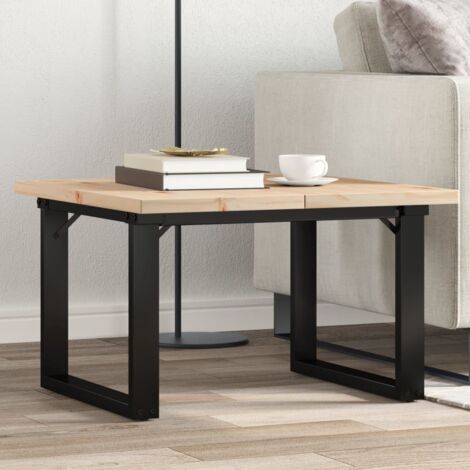 Coffee Table O-Frame 60x60x40.5 cm Solid Wood Pine and Steel vidaXL