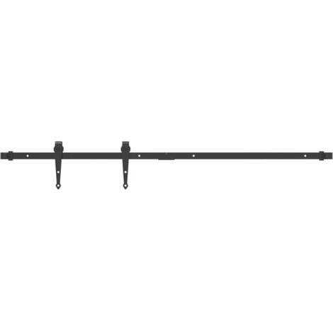 Mini Sliding Cabinet Door Kit Black 122 cm Carbon Steel vidaXL