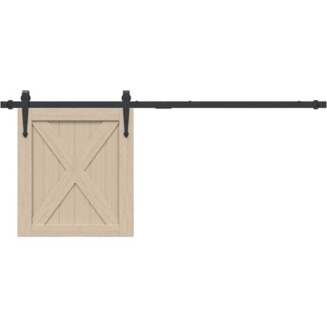 Mini Sliding Cabinet Door Kit Black 122 cm Carbon Steel vidaXL