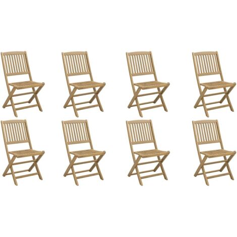 Folding Garden Chairs 8 pcs 48.5x57x90 cm Solid Wood Acacia vidaXL