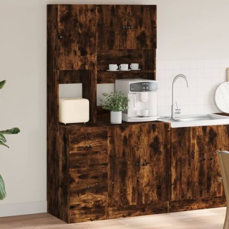 Kitchen Cabinet Smoked Oak 95x50x180 cm Engineered Wood vidaXL