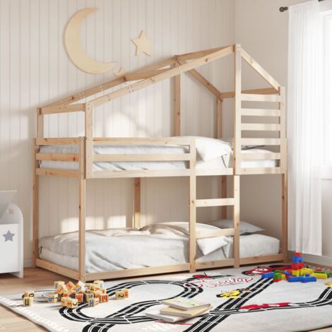 Bunk Bed without Mattress 90x190 cm Single Solid Wood Pine vidaXL