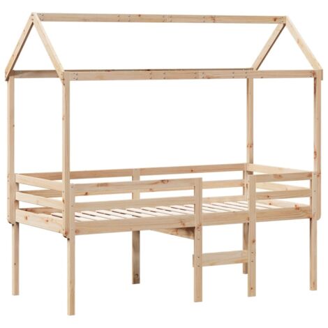 High Sleeper Bed without Mattress 75x190 cm Small Single Solid Wood Pine vidaXL
