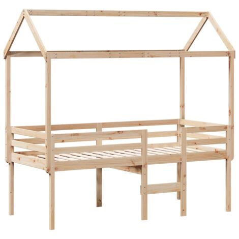 High Sleeper Bed without Mattress 75x190 cm Small Single Solid Wood Pine vidaXL
