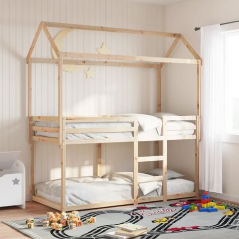 Bunk Bed without Mattress 90x190 cm Single Solid Wood Pine vidaXL