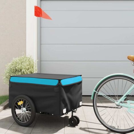 Bike Trailer Black and Blue 45 kg Iron vidaXL