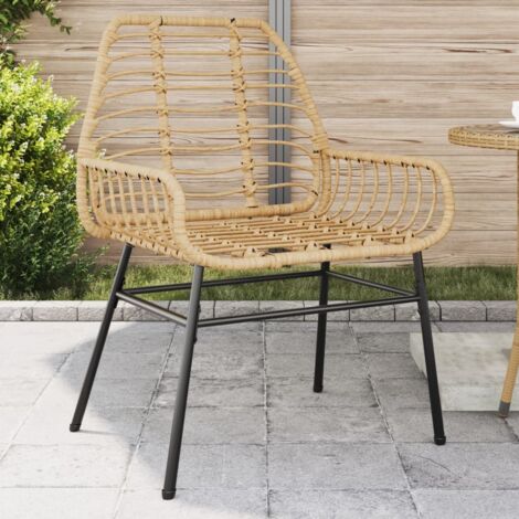 Garden Chairs 2 pcs Brown Poly Rattan vidaXL