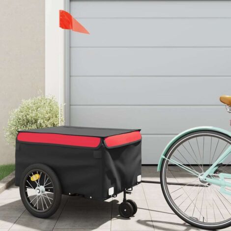 Bike Trailer Black and Red 45 kg Iron vidaXL