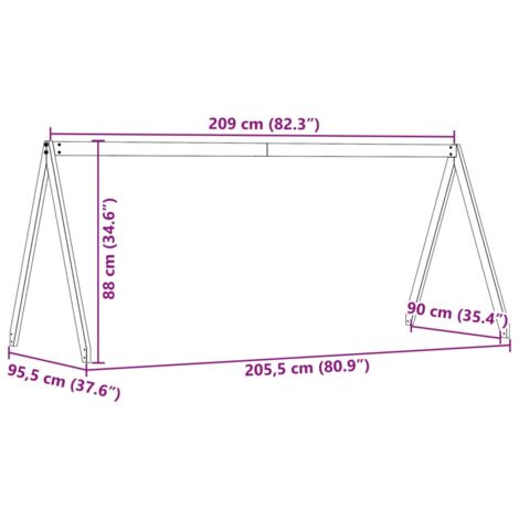 Kids' Bed Roof Wax Brown 209x95.5x88 cm Solid Wood Pine vidaXL