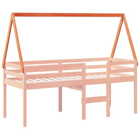 Kids' Bed Roof Wax Brown 209x95.5x88 cm Solid Wood Pine vidaXL