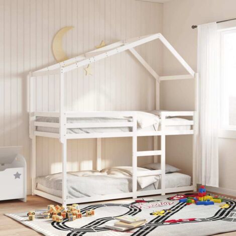 Bunk Bed without Mattress White 80x200 cm Solid Wood Pine vidaXL