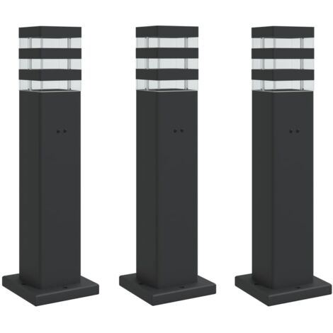 Outdoor Floor Lamps with Outlet 3pcs Black 50 cm Aluminium vidaXL